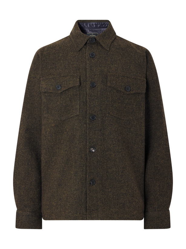 Photo: Portuguese Flannel - Mélange Wool-Tweed Overshirt - Green
