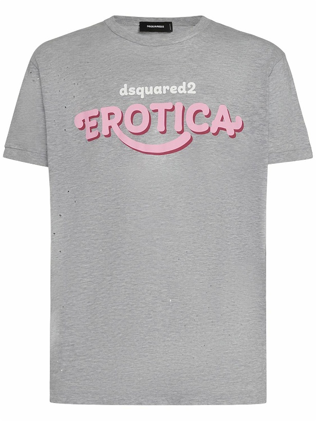 Photo: DSQUARED2 - Erotica Logo Printed Cotton T-shirt