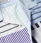 Maison Margiela - Camp-Collar Striped Cotton-Poplin Shirt - Men - Blue