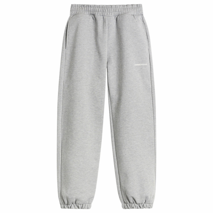 Photo: ANNIE HOOD Men's Mini Logo Cuffed Joggers in Marl Grey