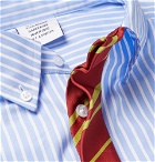 Vetements - Oversized Tie-Trimmed Striped Cotton Shirt - Blue