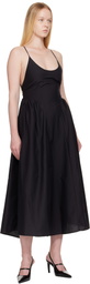 Silk Laundry Black Dive Midi Dress