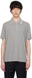 Balmain Gray Embroidered Polo