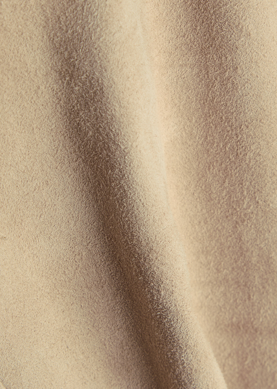 Stouls JP Long Flared-leg Suede Trousers Beige