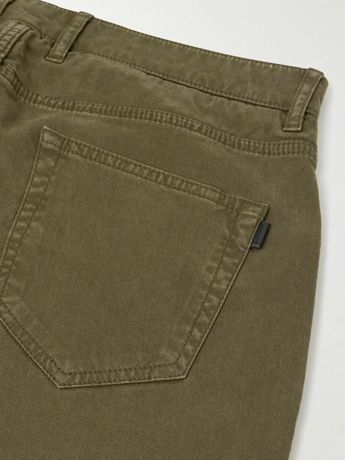 Purdey - Slim-Fit Straight-Leg Cotton-Blend Twill Trousers - Green