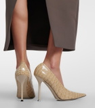 Christen Helix croc-effect patent leather pumps