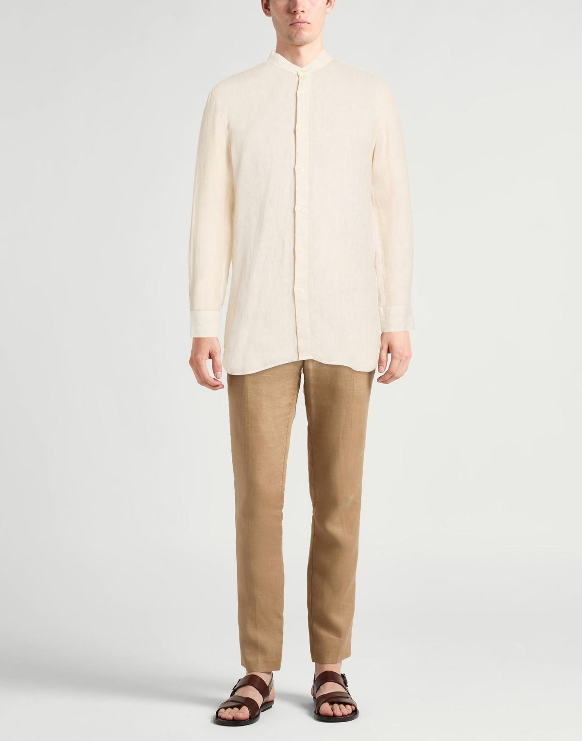 120% Lino Mens Shirt Cream