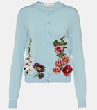 Oscar de la Renta Floral embroidered wool cardigan