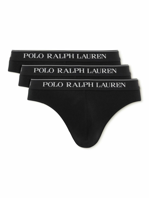 Photo: Polo Ralph Lauren - Three-Pack Stretch-Cotton Briefs - Black