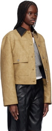 Stand Studio Beige Esther Faux-Leather Jacket
