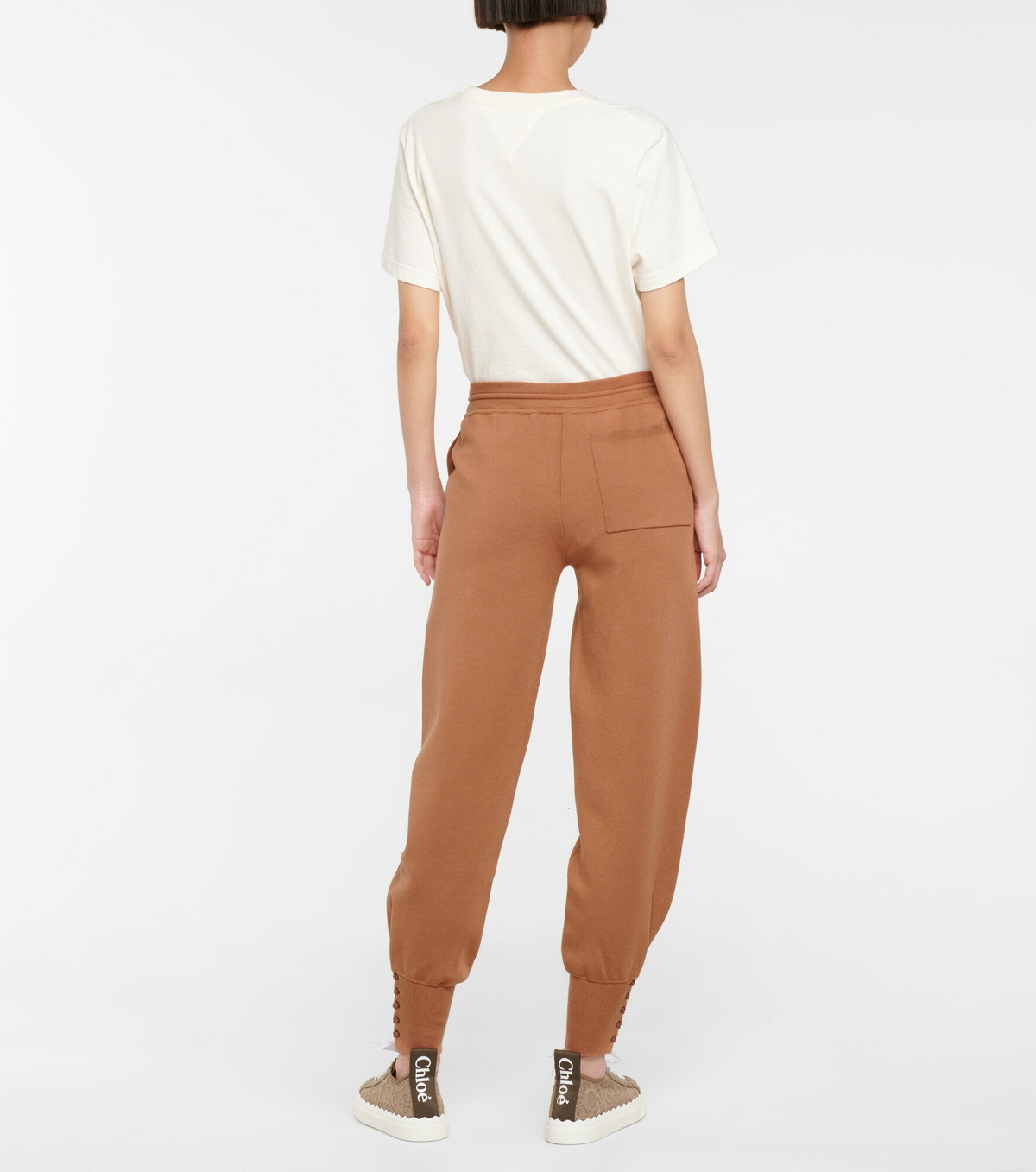 Chloe - Wool and silk-blend sweatpants