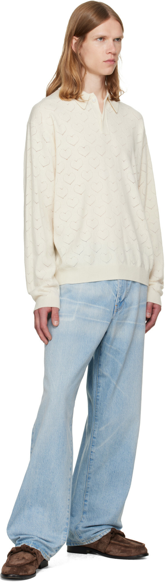 vowels Off-White Eyelet Polo