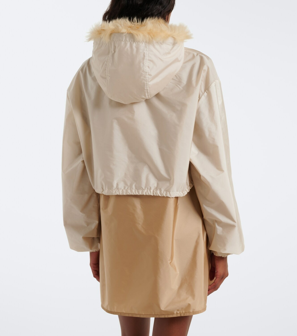 Miu Miu Cropped hooded shearling-trimmed jacket