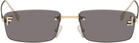 Fendi Gold 'Fendi First' Crystal Sunglasses