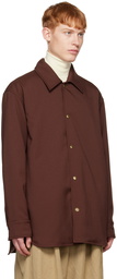 Jil Sander Burgundy Spread Collar Jacket