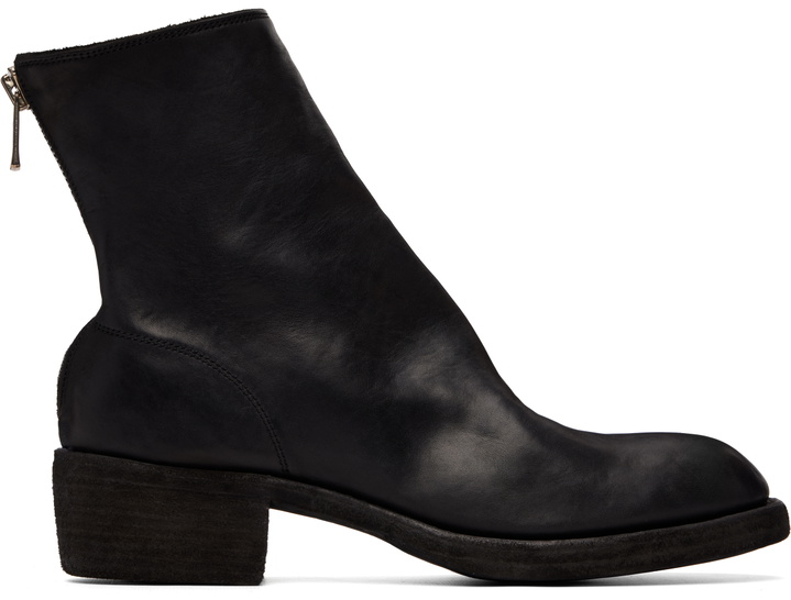 Photo: Guidi Black 796Z Leather Back Zip Top-Ankle Boots