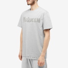 Alexander McQueen Men's Graffiti Logo T-Shirt in Pale Grey