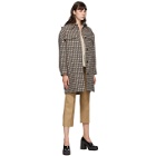 Stella McCartney Beige and Brown Houndstooth Kerry Coat