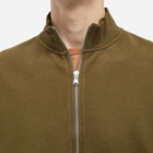 Sunspel Men's Quarter Zip Sweat in Dark Moss