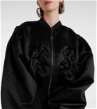 Nina Ricci Bow-detail duchesse satin bomber jacket