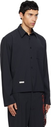 Song for the Mute Navy Pinstripe Gabardine L/S Shirt