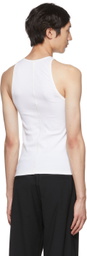 Dion Lee White Ruched Tank Top