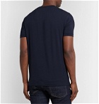 Giorgio Armani - Slim-Fit Logo-Embroidered Stretch-Jersey T-Shirt - Blue