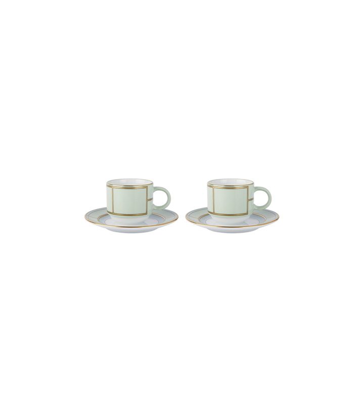 Photo: Ginori 1735 Diva set of 2 porcelain espresso cups and saucers