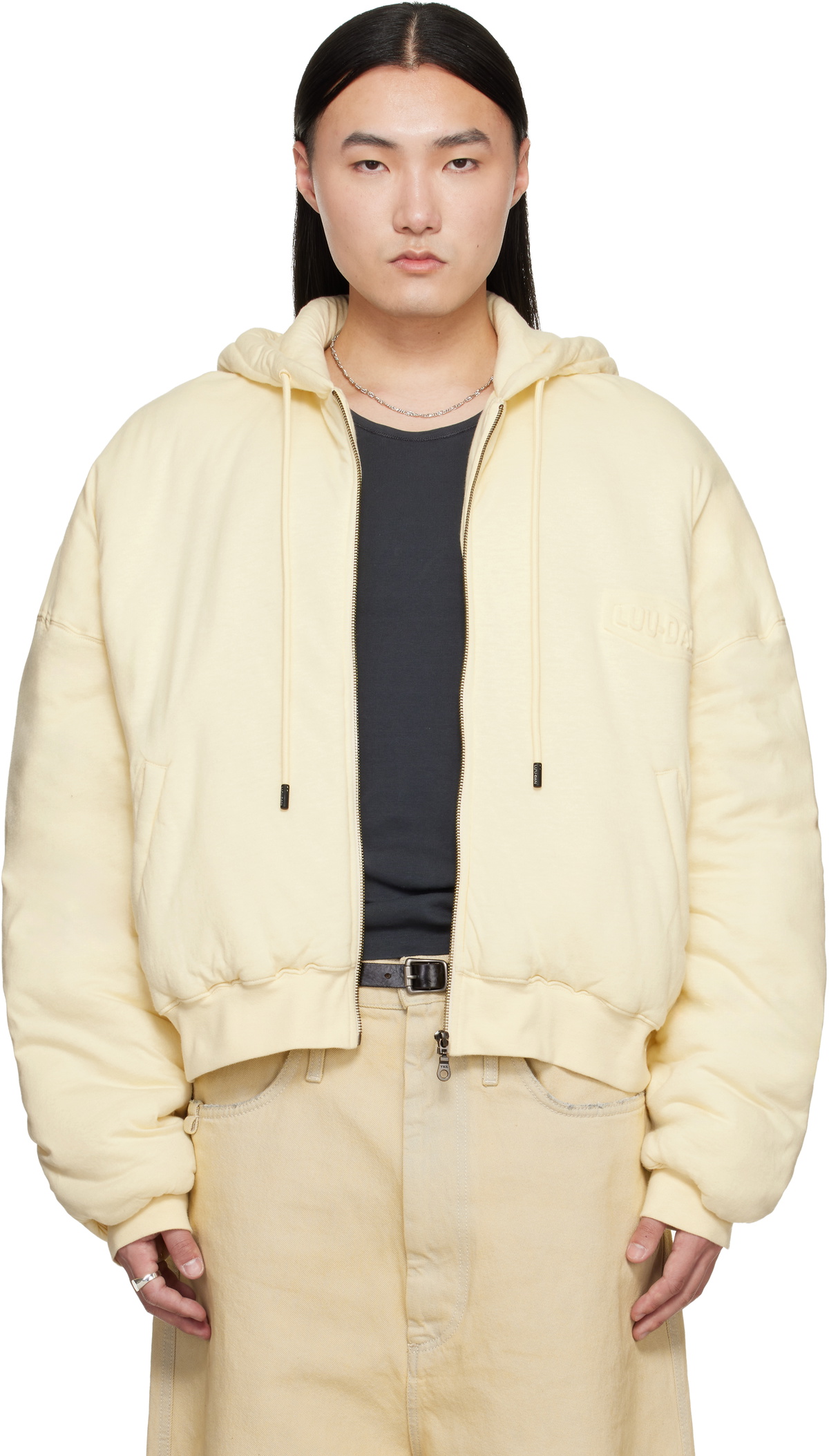 LU'U DAN Off-White Wadded Hoodie