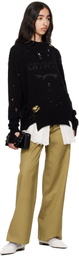 Charles Jeffrey LOVERBOY Black Distressed Logo Sweater