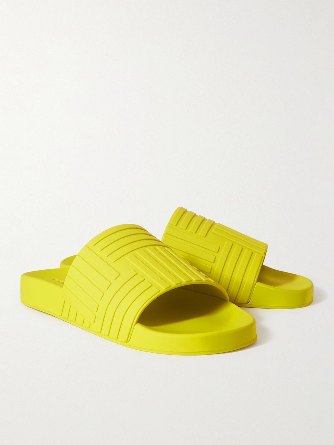 Bottega Veneta - Carpet Embossed Rubber Slides - Yellow 