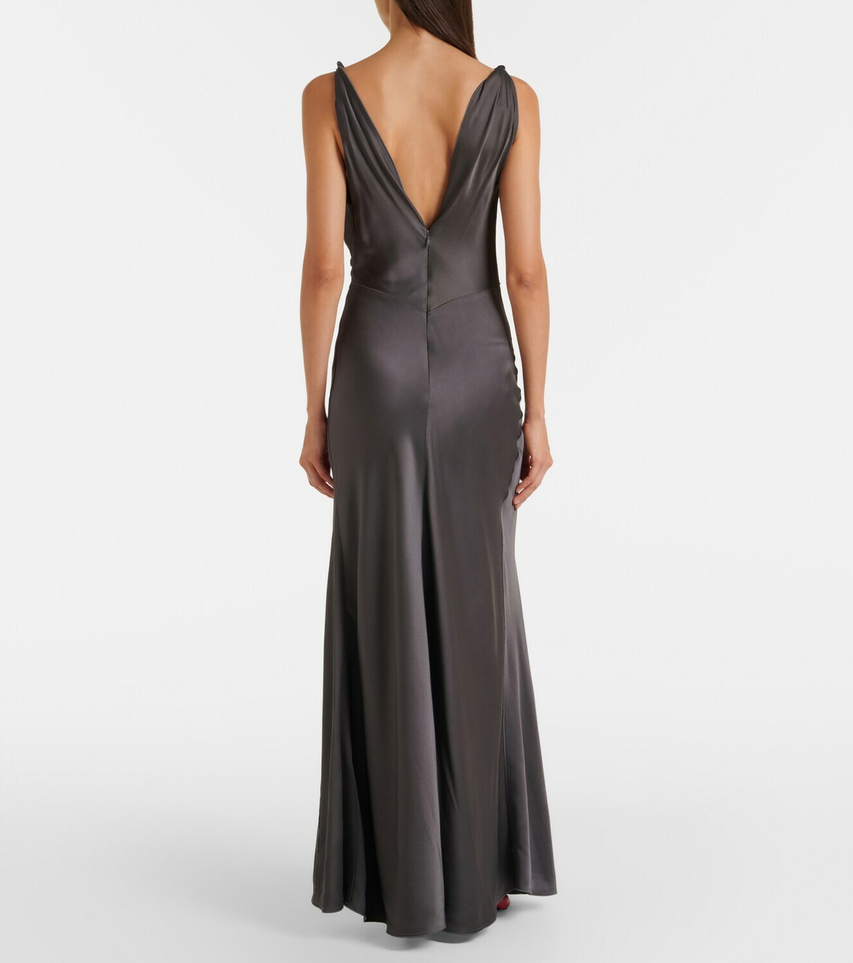 Victoria Beckham Posy draped gathered crêpe satin gown