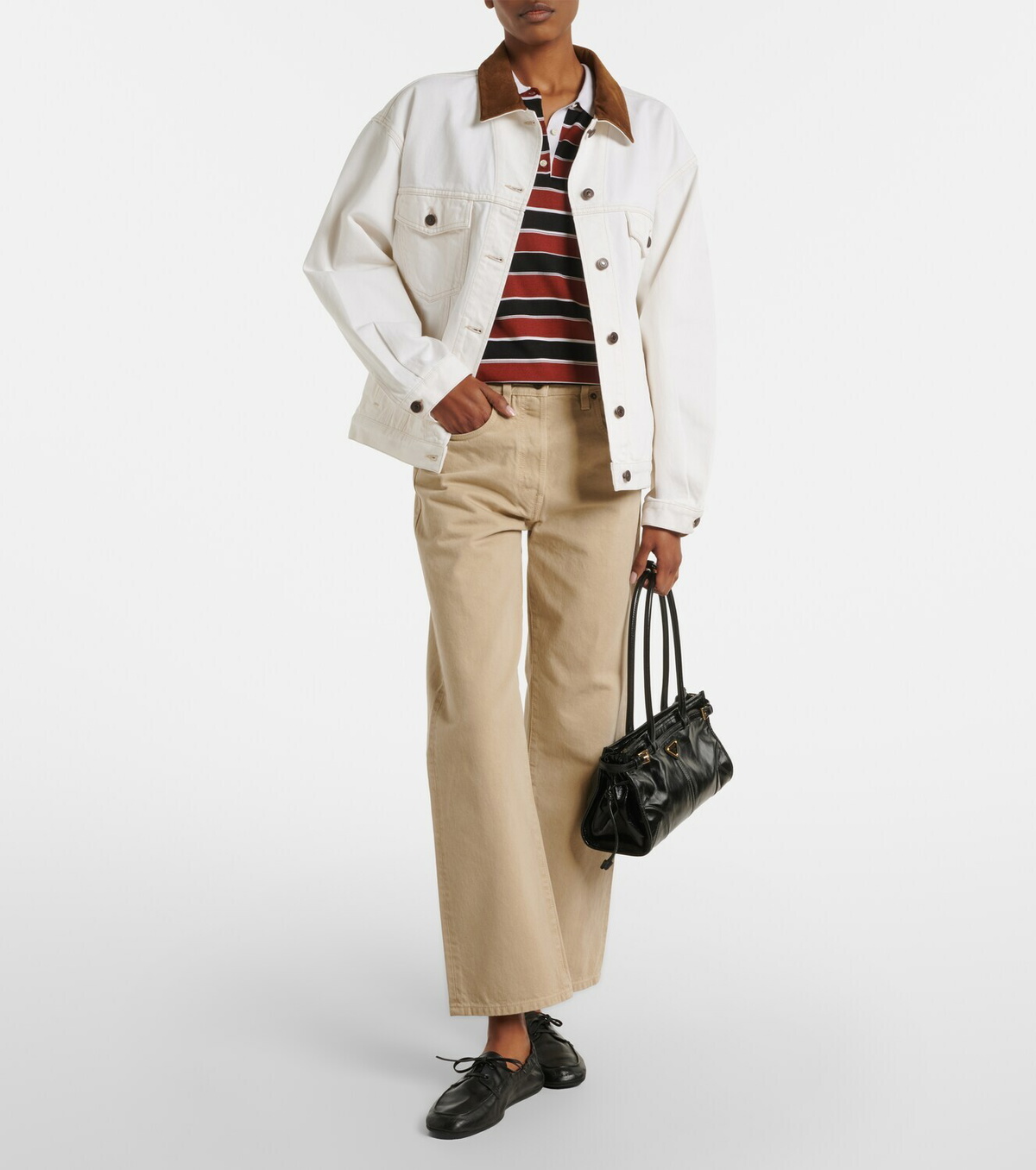 Prada Striped silk polo shirt