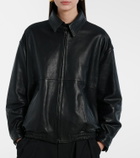 Nour Hammour Doran oversized leather blouson jacket