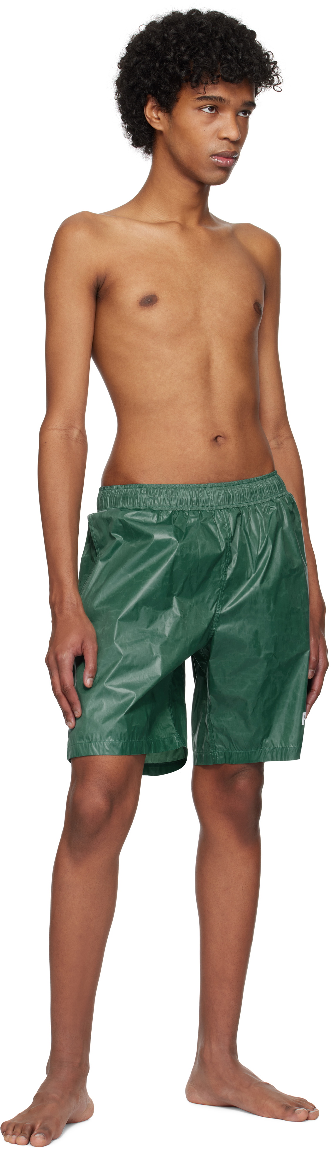 VETEMENTS Green 'Polizei' Swim Shorts