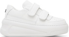 Acne Studios White Velcro Strap Platform Sneakers