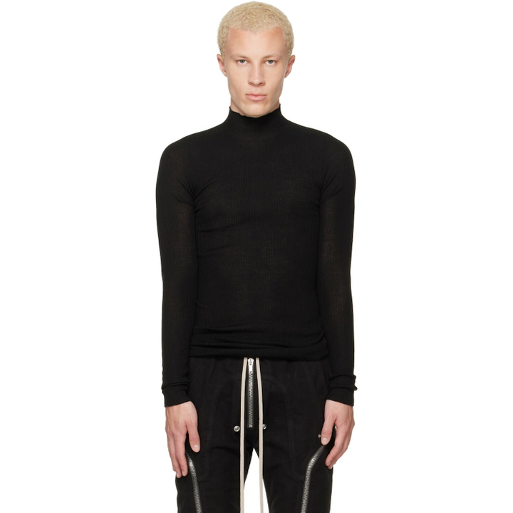Photo: Rick Owens Black Tower Ribbed Lupetto Sweater