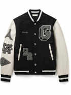 Givenchy - Logo-Appliquéd Wool-Blend and Leather Varsity Jacket - Black