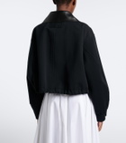 Givenchy Leather-trimmed cotton and wool jacket
