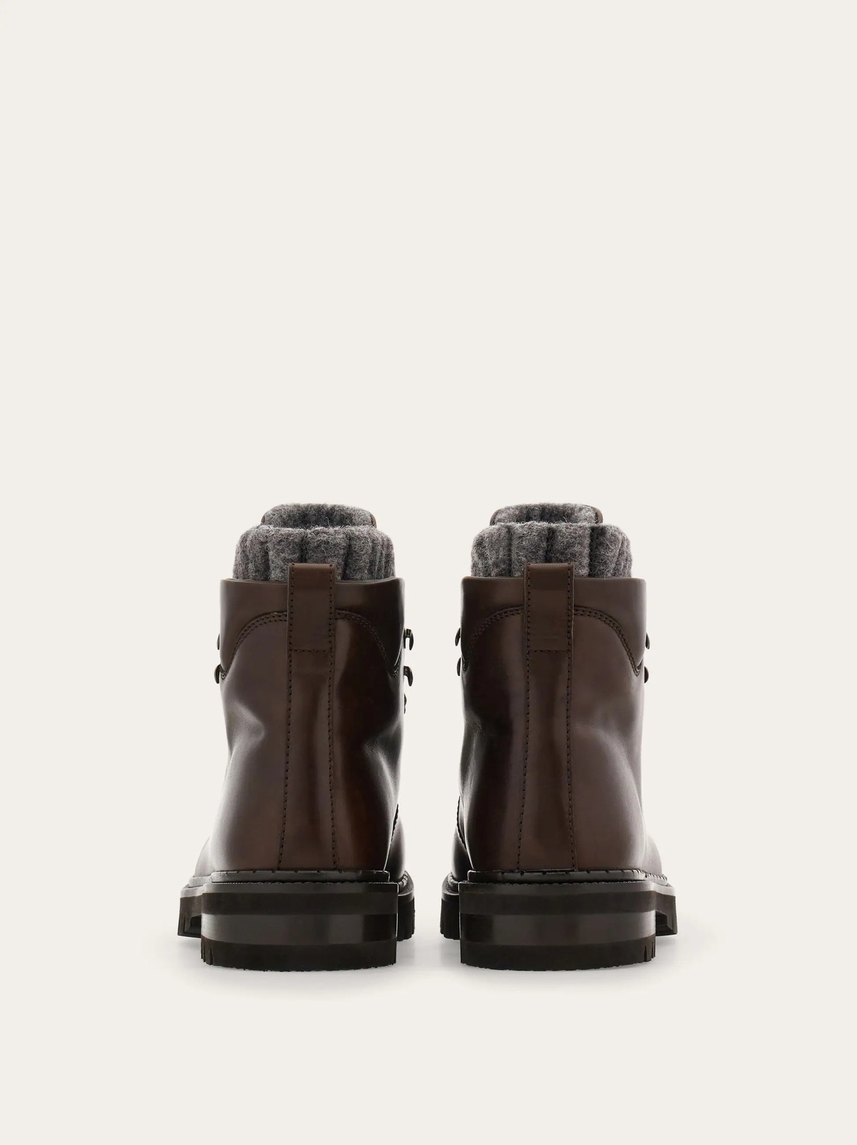 Ferragamo Mens Wool lined utility boot in Brown