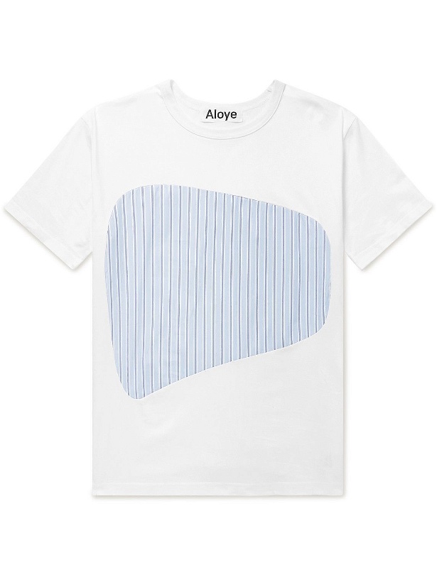 Photo: Aloye - Poplin-Panelled Cotton-Jersey T-Shirt - White