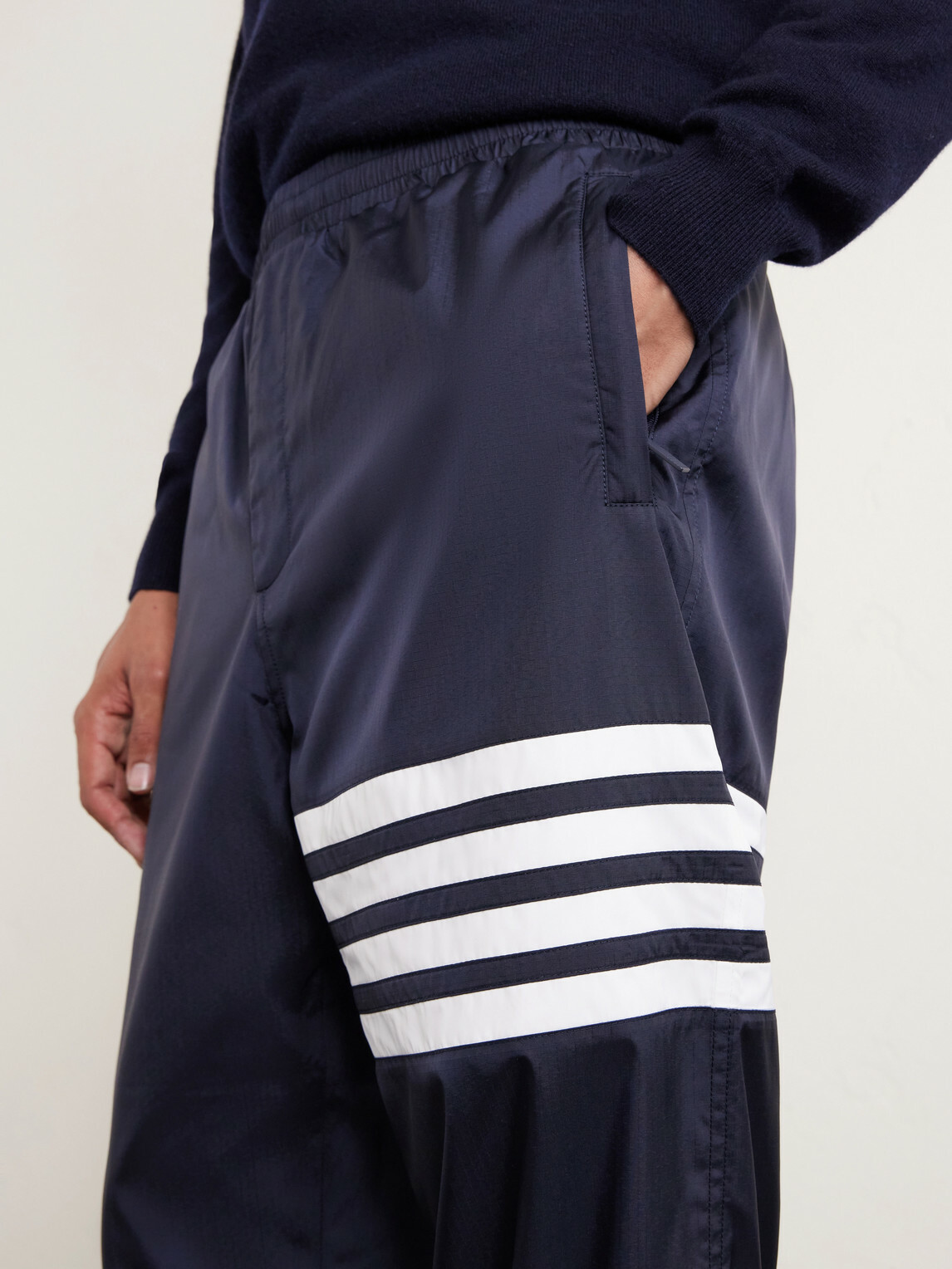Thom Browne - Tapered Striped Ripstop Sweatpants - Blue