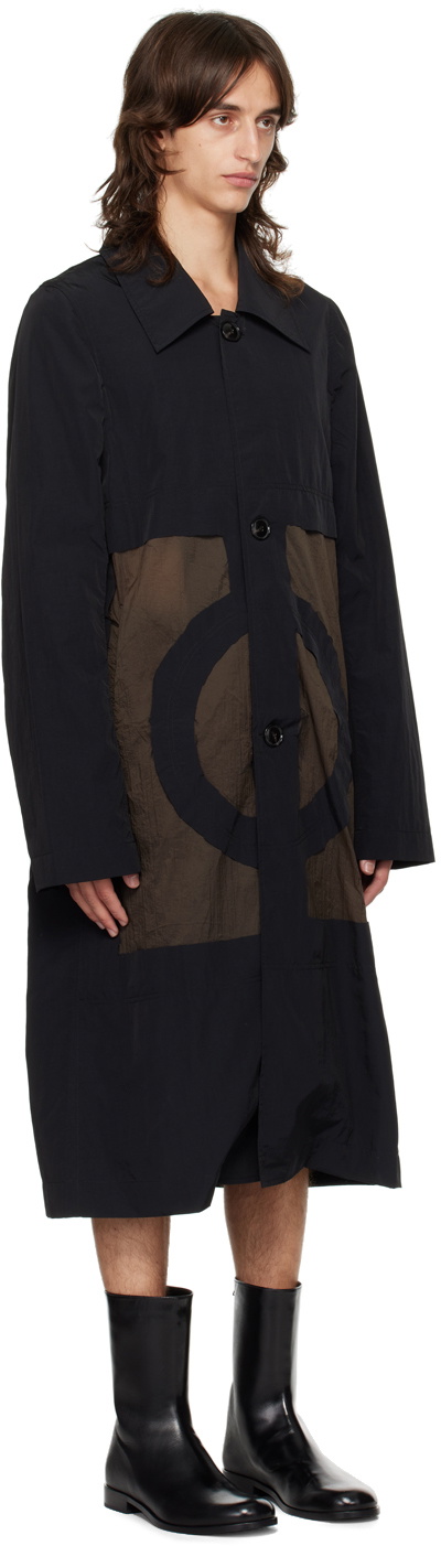 Edward Cuming Black Wet Collage Coat