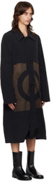 Edward Cuming Black Wet Collage Coat