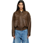 Staud Brown Eugene Leather Jacket