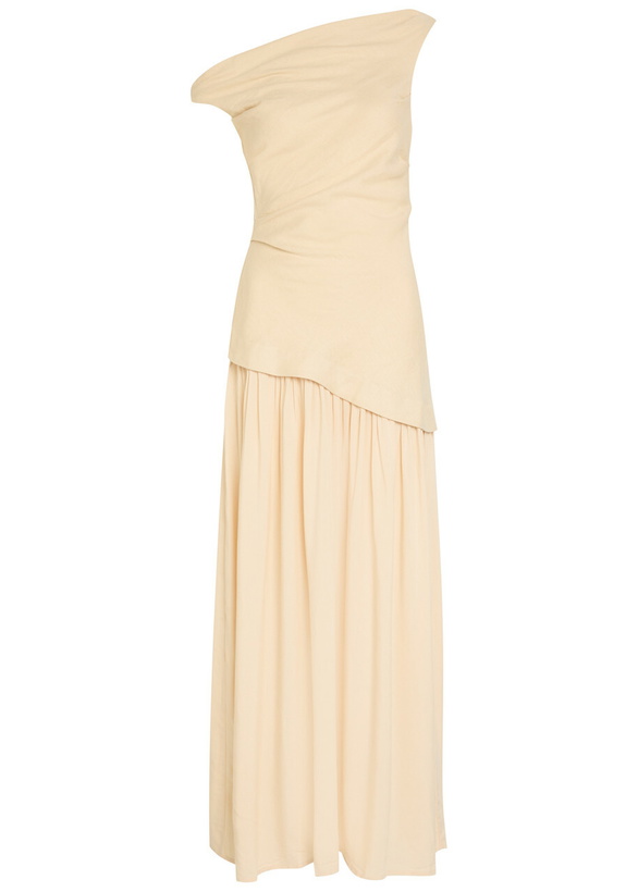 Photo: Faithfull The Brand Roma Off-the-shoulder Linen Maxi Dress Beige