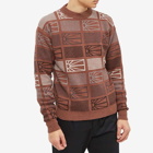 PACCBET Men's Intarsia Knit Sweater in Brown