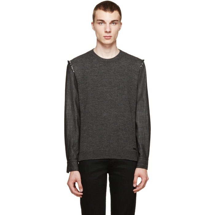 Photo: Dsquared2 Charcoal Hybrid Sweater