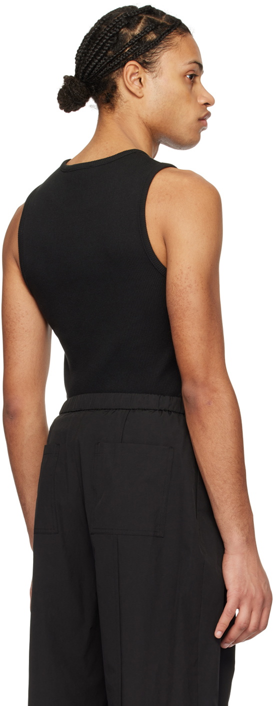 AMOMENTO Black Crewneck Tank Top
