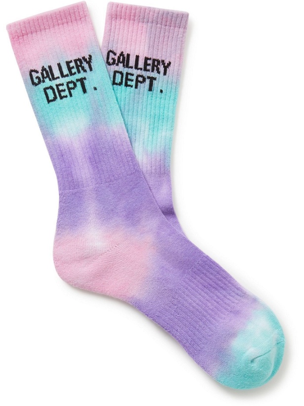 Photo: Gallery Dept. - Clean Logo-Jacquard Tie-Dyed Recycled Cotton-Blend Socks